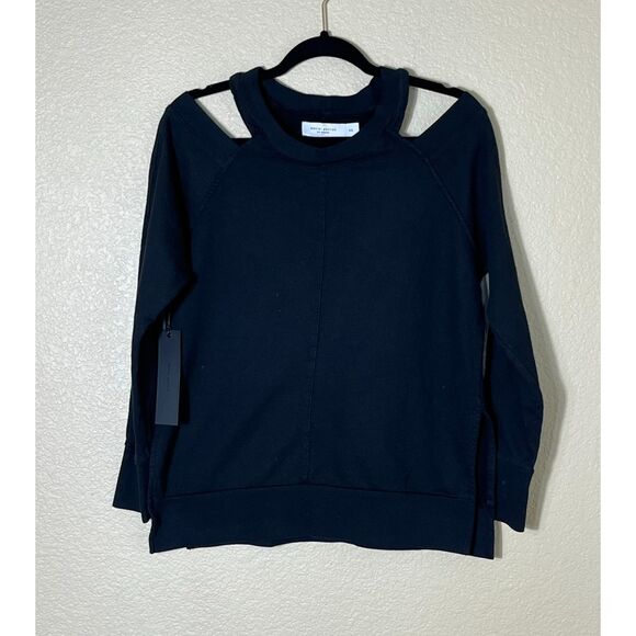 NWT Daniel Patrick Los Angeles Black Cutaway Sweatshirt XS Oversized $138 - Picture 1 of 10